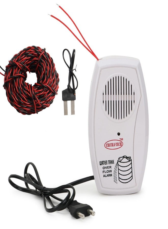 CHITRA-TECH Water Tank Overflow Alarm, in Both Hindi and English Language, Works with AC220-240V, Heavy Brass Parts,, Loud and Sweet Sound, with Water Sensor and 15 Meter Connecting Wire - Image 1